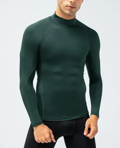 Miniatura 3 de Camisas de compresión de manga larga para hombre, camiseta de entrenamiento para gimnasio, camiseta para correr, capa base fresca y seca, camiseta