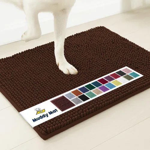 Miniatura 6 de Muddy Mat® Mostrado en la televisión - Tapete de microfibra súper absorbente para puerta de perro para patas fangosas, antideslizante y lavable