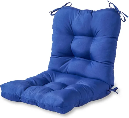 Miniatura 49 de Cojines para silla de exterior con bisagras, diseño de una sola pieza, cojín reversible para asiento y respaldo de patio con lazos, tela