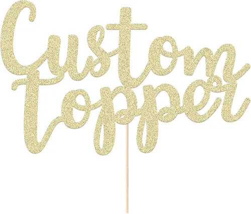 EDSG Decoración personalizada para tartas, decoración personalizada de doble cara con purpurina para tartas con cualquier número de texto, 11 Oro