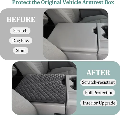 Miniatura 3 de JDMCAR Funda para apoyabrazos Compatible con Ford F150 2015-2024 2025 Accesorios, F250 F350 F450 2017-2025 con asiento de salto 40/20/40, Protector