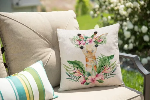 Miniatura 31 de Solekla Funda de almohada cuadrada de lino y algodón con flores blancas y negras, funda de cojín decorativa para sofá de 18 x 18 pulgadas Sl157
