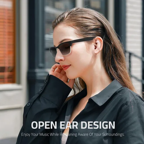 Miniatura 5 de Lentes inteligentes de audio Bluetooth – Lentes de luz azul para mujeres y hombres, sonido de oído abierto con micrófono y altavoces, filtro de luz