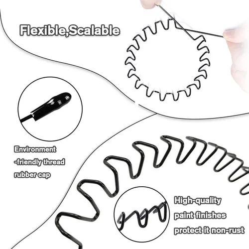 Miniatura 3 de Diademas de metal para hombres y mujeres, paquete de 2 bandas ajustables antideslizantes para el cabello, diadema negra ligera para lavado facial