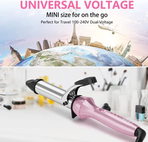 Miniatura 6 de Dan Technology Rizador de doble voltaje con barril de 1 pulgada, temperatura ajustable, apagado automático de 60 minutos para cabello largo y corto
