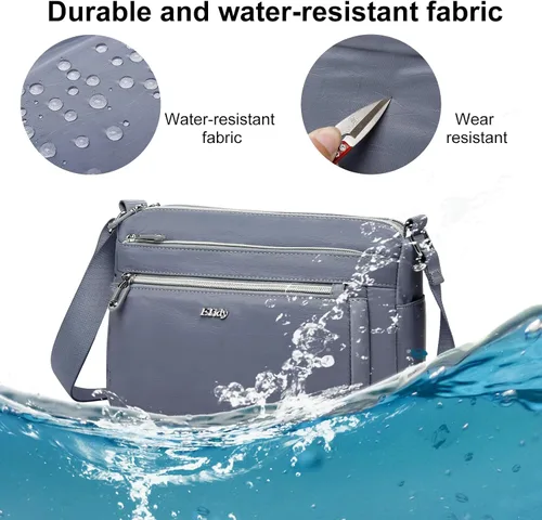 Miniatura 5 de ETidy Bolso de hombro de nailon casual para mujer, impermeable, ligero, bolso cruzado