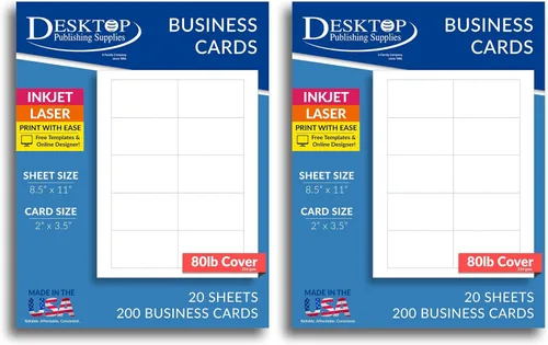 Miniatura 6 de Tarjetas comerciales en blanco, 80lb, 100 Hojas/1000 tarjetas de negocios – Para inyección de tinta y láser.