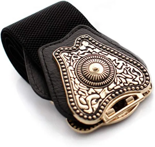 Miniatura 2 de Cinturón ancho elástico para mujer con hebilla retro occidental de moda