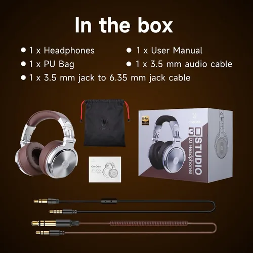 Miniatura 6 de OneOdio Pro-30 - Auriculares de diadema con cable de sonido estéreo premium con controlador de 50 mm, auriculares plegables y cómodos con orejeras