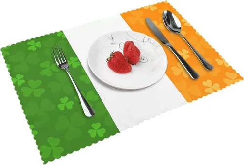 Miniatura 16 de Rectangular Placemats Set of 4, Heat Resistant Flag of Hawaii American Printed Kitchen Dining Table Mats