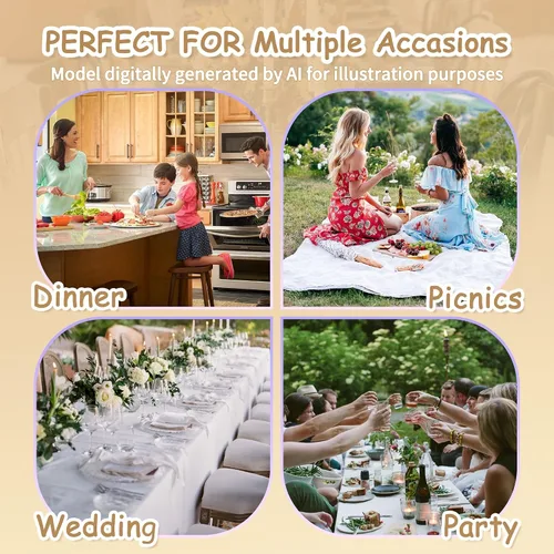 Miniatura 5 de MYSKY HOME - Mantel para mesa rectangular, impermeable, manteles de algodón suave para interior/exterior, mantel sin arrugas para mesa rectangular