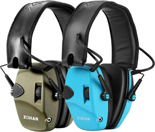 Miniatura 13 de Orejeras de protección electrónica contra el ruido (NRR22dB) de ZOHAN EM054, Verde 1pack - verde