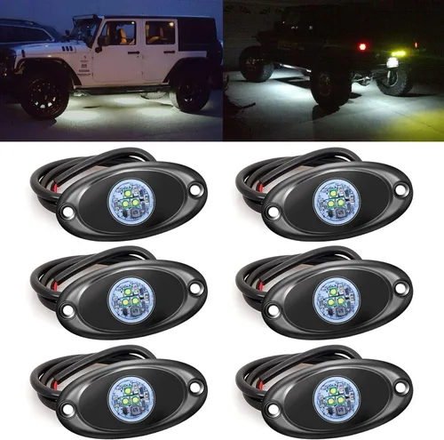 Miniatura 16 de Luz LED de 4 cápsulas para Jeep, ATV, SUV, todoterreno, coche, camión, barco, mapa, luces de carga, bajo la carrocería, luz LED de neón, Blanco