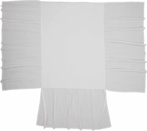 Miniatura 7 de Piper Classics Provincial Linen - Colcha de lino blanco con volantes, 56 pulgadas de ancho x 78 pulgadas de largo, falda con volantes en 3 lados