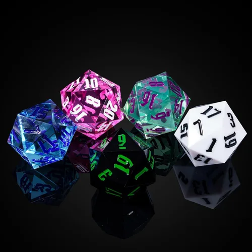Miniatura 7 de 55mm dados de 20 lados DND, dados gigantes D20 D&D poliédricos grandes D20 con caja de regalo de dados para Dungeons and Dragons, juegos de mesa RPG