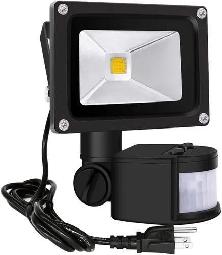 Miniatura 10 de Luces de inundación con sensor de movimiento al aire libre, lámpara LED de inducción de 10 W, foco impermeable IP65, 6500 K luz de sensor LED, luz