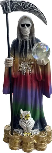 Santa Muerte 7 colores 5 pulgadas de alto estatua de la muerte santa muerte cráneo de la parca decoración del hogar