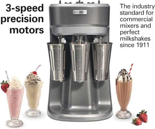 Miniatura 3 de Hamilton Beach Commercial Mezclador comercial de bebidas de triple husillo HMD400R, motores universales de 3 velocidades, operación manos libres