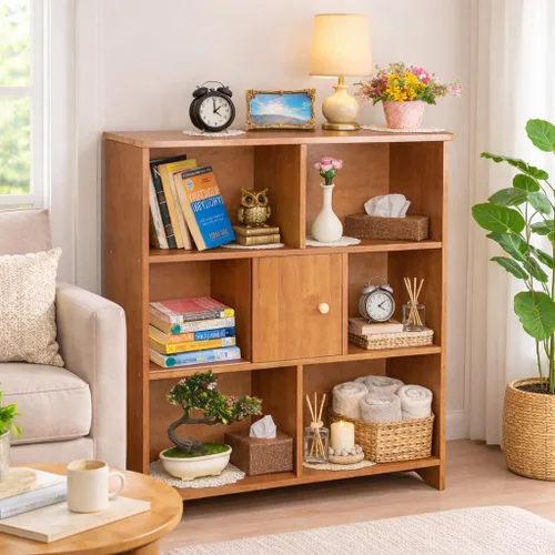 Miniatura 13 de Estantería de escalera, estantería de 3 niveles, estantería pequeña para espacios pequeños, estantería de madera y metal, estantería de escalera