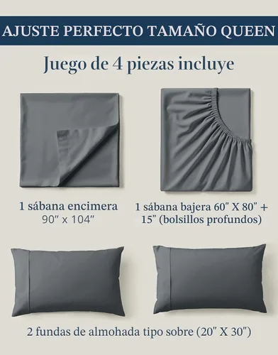 Miniatura 4 de Lane Linen Sábanas de cama tamaño Queen, juego de sábanas 100 % algodón orgánico, sábanas refrescantes suaves tamaño Queen, juego de sábanas Queen