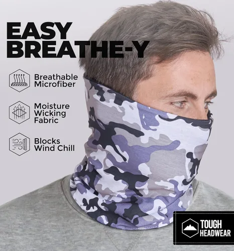 Miniatura 5 de Tough Headwear Neck Warmer - Winter Fleece Neck Gaiter & Fleece Neck Warmer - Ski Gaiter for Men - Reversible Neck Gaiter