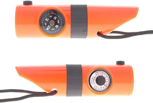 Miniatura 10 de Niños supervivencia al aire libre camping multi herramienta silbato brújula LED 7 en 1 linterna Verde