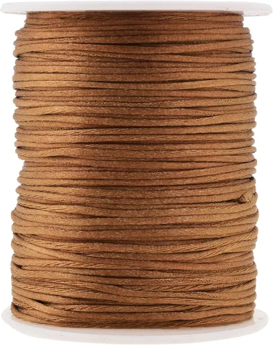 Miniatura 11 de Mandala Crafts Cordón de Satén de Nailon 2mm Cordón Rattail Champagne - 100 Yardas Cordón de Nailon Chino para Nudos Cordón de Seda Cola de Rata