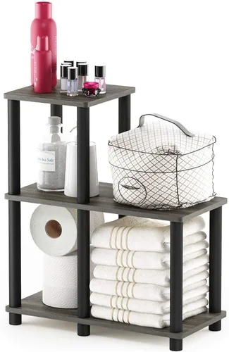 Furinno Turn-N-Tube - Estantería decorativa, color roble francés gris/negro Roble Francés/Negro