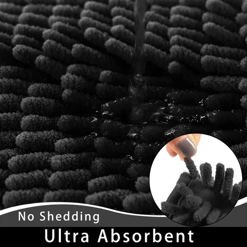 Miniatura 3 de Tapete de baño de felpilla antideslizante de microfibra para bebé, ultra suave, lavable, secado rápido, absorbente de agua, tapete para ducha