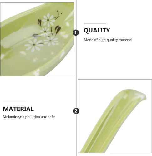Miniatura 7 de Yardwe 8pcs imitación cerámica mango sopa cucharas gachas utensilios para cocina casera vajilla elegante para cocinar y servir verde