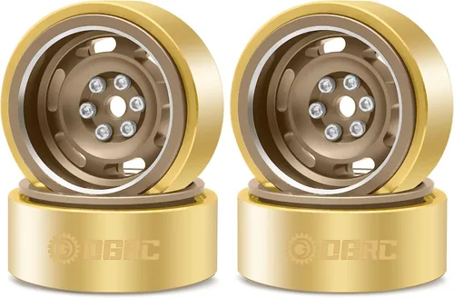 Miniatura 8 de OGRC 1.0 Ruedas Beadlock 3mm de desplazamiento negativo con llantas de 32g para crawler pesado con anillos de rueda de latón para TRX4M SCX24 Axial