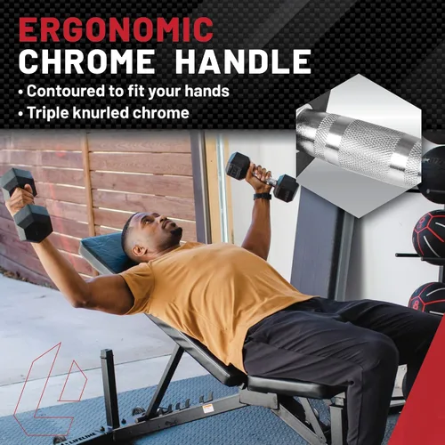 Miniatura 3 de Lifeline Mancuernas hexagonales de fitness, mancuernas hexagonales envueltas en goma, calidad premium, mango moleteado ergonómico, campanas tontas