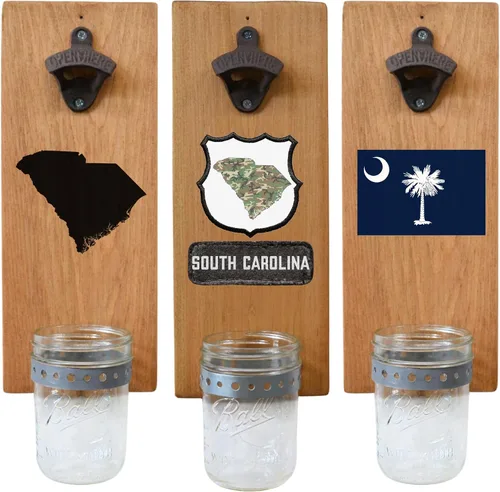 Miniatura 17 de Abrebotellas de cerveza de Massachusetts – Abridor de botellas hecho a mano montado en la pared con tapa – Regalo de cerveza para él o ella