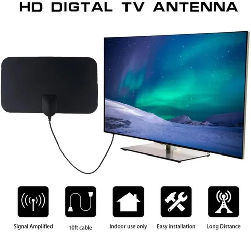 Miniatura 4 de Antena de TV digital HD mejorada 2025 para interiores para Smart TV, amplificador de largo alcance de más de 980 millas, amplificador de señal de TV