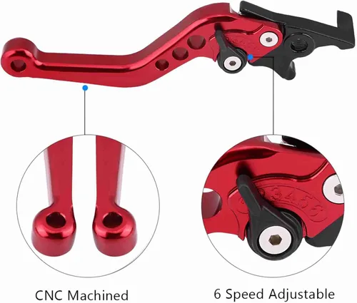 Miniatura 4 de Estink Palanca de freno de disco doble para motocicleta, aleación de aluminio CNC, reemplazo de modificación de scooter de motocicleta, 1 par