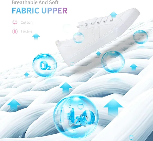 Miniatura 4 de Obtaom Play - Tenis de lona para mujer, color blanco deslavado y estampado de leopardo, sin cordones, a la moda