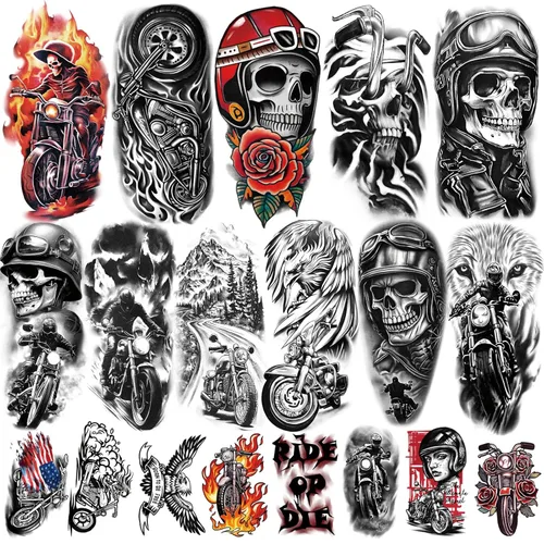 Miniatura 7 de 77 hojas de tatuajes temporales, tatuajes falsos realistas de medio brazo de león, lobo, búho, alce, serpiente, mariposa, rosa para niñas y niños