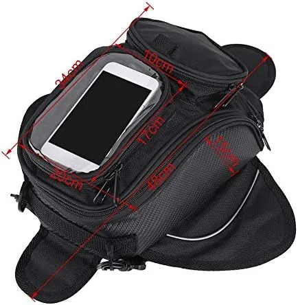 Miniatura 6 de Aramox Bolsa de tanque de motocicleta, bolsa magnética universal, bolsa de sillín de motocicleta con correa