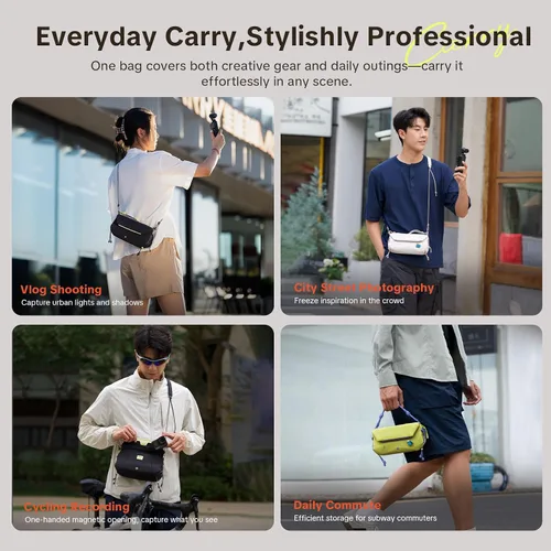 Miniatura 5 de PGYTECH OneGo Bolsa Bandolera de Bolsillo para DJI Osmo Pocket 3, funda de transporte diaria portátil a prueba de salpicaduras con correa