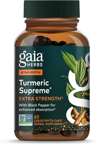 Gaia Herbs Fito cápsulas de cúrcuma líquida suprema para mayor fuerza, 1, 1