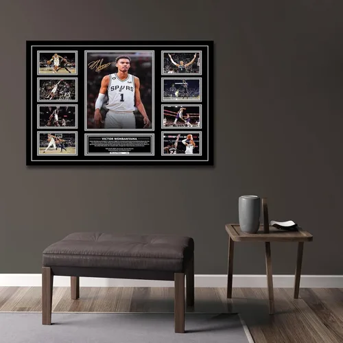 Miniatura 4 de Póster Firmado de la Superestrella del Baloncesto Victor Wembanyama Para Habitaciones de Niños Fanáticos Decoración de Pared del Dormitorio