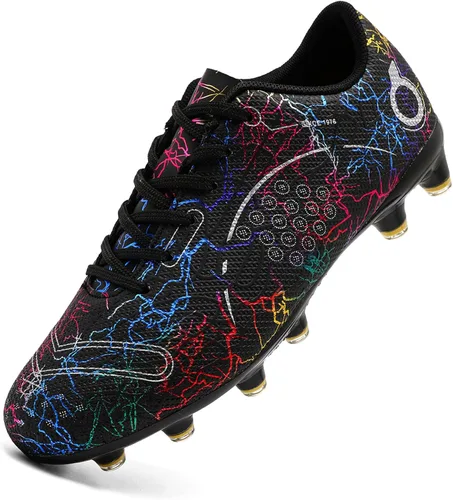 Zapatos de fútbol para niños, zapatos de fútbol para suelo firme, tenis atléticos para niñas, para exteriores, césped y fútbol para niños pequeños y