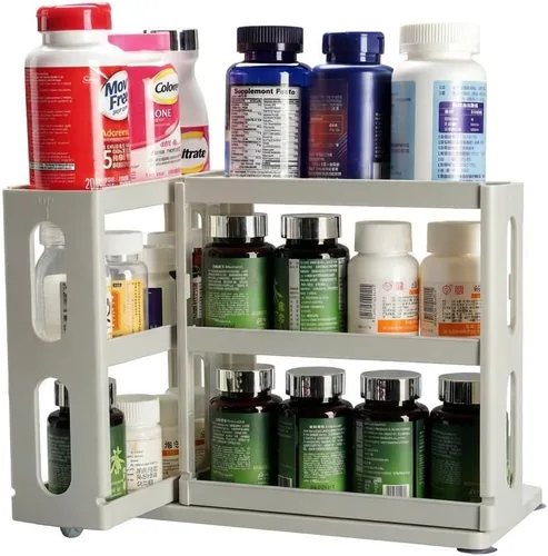 Miniatura 11 de Dutiplus Organizador de Medicinas 2 Estantes de Tres Niveles Gabinete Estante de Almacenamiento Organizador para Guardar Vitaminas, Suplementos
