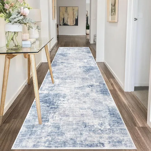 Miniatura 1036 de IOHOUZE Alfombra abstracta lavable de 3 x 12 pies para pasillos, antideslizante para cocina, camino de entrada de lana sintética para interiores