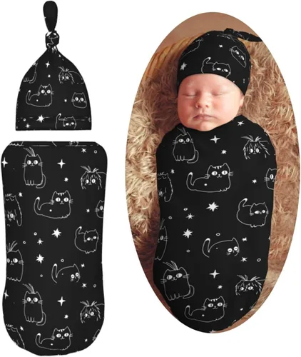 Miniatura 13 de Manta para envolver con pelota de fútbol para recién nacido, con juego de gorro, saco de dormir suave para bebé, elástico y ajustable, mantas