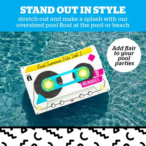Miniatura 2 de BigMouth Inc. Flotador gigante retro para piscina, balsa inflable de más de 5 pies de largo, juguete inflable duradero para fiesta de verano