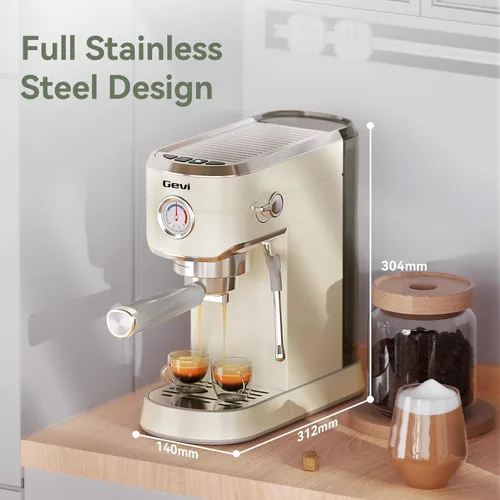 Miniatura 7 de Gevi Cafeteras comerciales para café expreso, máquina profesional de café con espumador de leche, máquinas de café expresso de acero inoxidable