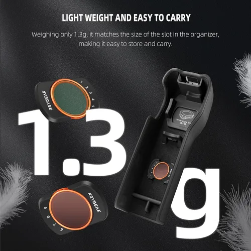 Miniatura 7 de REYGEAK Kit de filtros de lente ND variable Pocket 3 VND 2-32 (1-5 Stop) y VND 64-512 (6-9 Stops) Compatible con DJI Osmo Pocket 3, marco