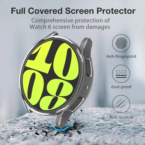 Miniatura 6 de (Paquete de 4) Funda Protectora de Pantalla Compatible para Samsung Galaxy Watch 6 de 40 mm (Versión 2023) Funda de Silicona Protectora Completa
