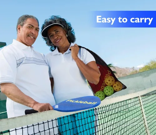 Miniatura 7 de GSE Games & Sports Expert Juego de palas de pickleball con raquetas ligeras de pickleball y bolas de pepinillo para interiores y exteriores y bolsa